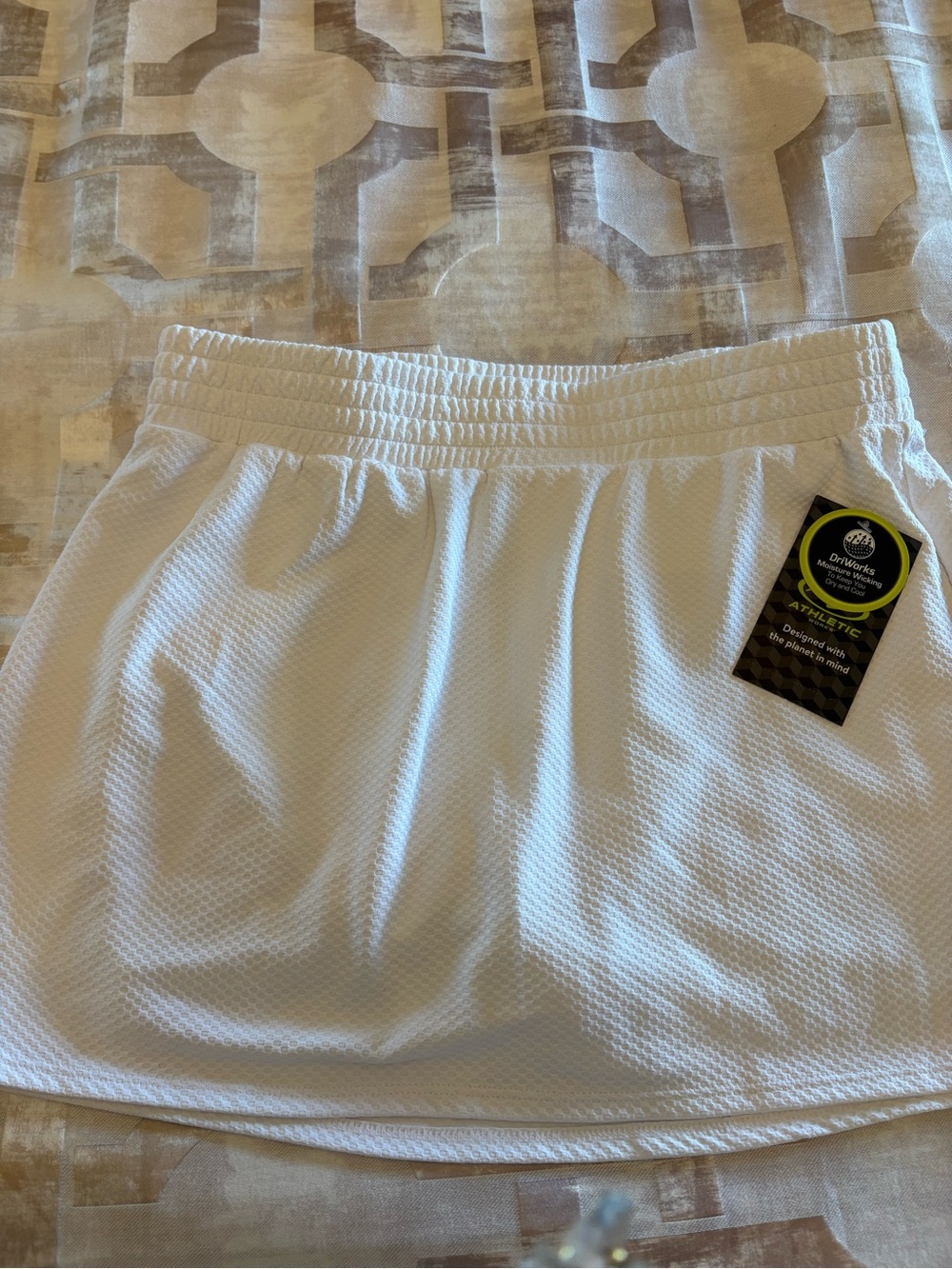 Athletic Skort with Elastic Waistband set of two. Size small white and teal